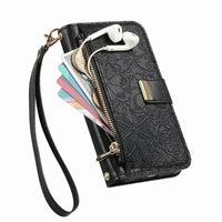 Buy PU Leather Wallet iPhone 17 Case with Card Slots, Wrist Strap, Stand, and Full Shockproof Protection, Willow at Caseles-iPhone 17 Pro Max, White