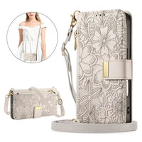 Buy PU Leather Wallet iPhone 17 Case with Card Slots, Wrist Strap, Stand, and Full Shockproof Protection, Willow at Caseles-iPhone 17 Pro Max, White