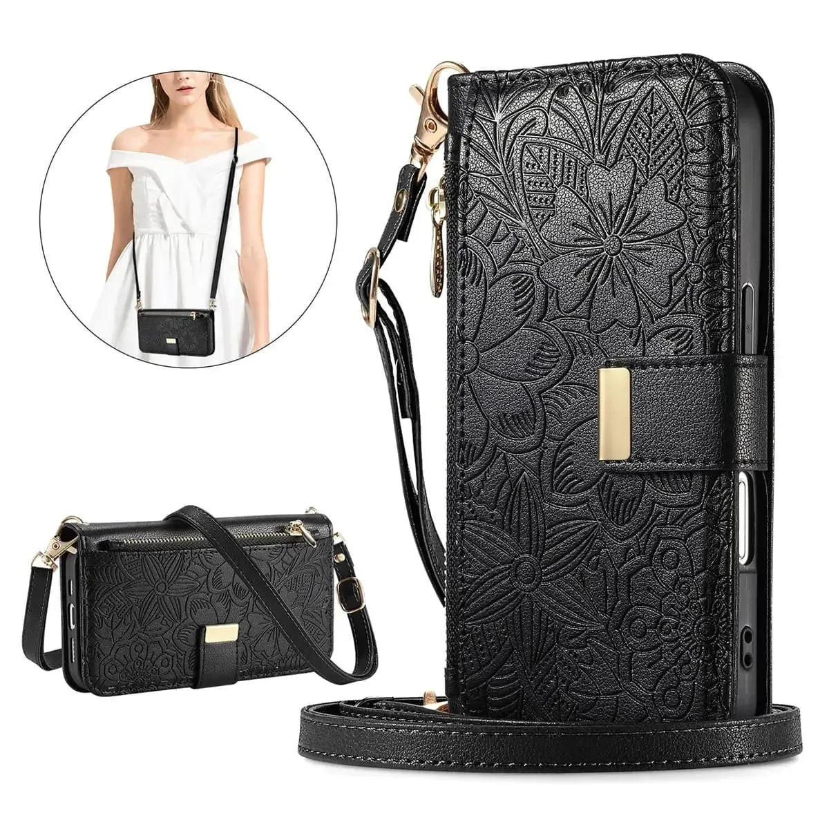 Buy PU Leather Wallet iPhone 17 Case with Card Slots, Wrist Strap, Stand, and Full Shockproof Protection, Willow at Caseles-iPhone 17 Pro Max, White