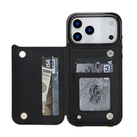 Buy Crossbody Wallet Case for iPhone, Magnetic Leather Flip Cover with Detachable Lanyard Strap, Card Holder & Kickstand, Shockproof Protection, Wyla at Caseles-iPhone 17 Pro Max, Black