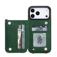 Buy Crossbody Wallet Case for iPhone, Magnetic Leather Flip Cover with Detachable Lanyard Strap, Card Holder & Kickstand, Shockproof Protection, Wyla at Caseles-iPhone 17 Pro Max, Black