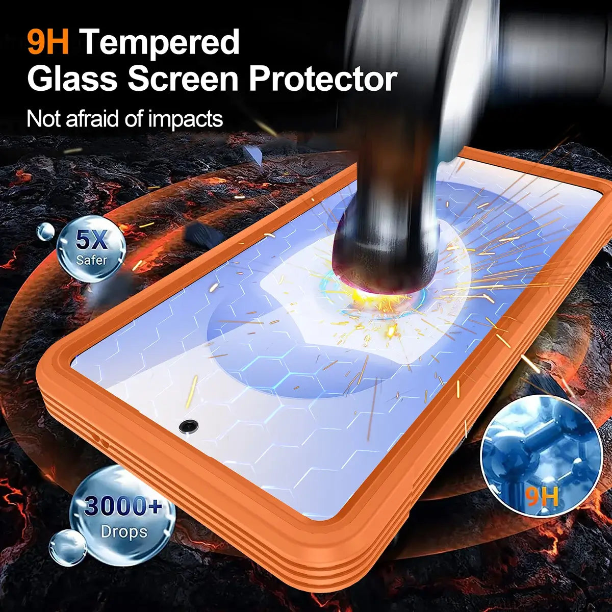 Buy Full-Body Rugged Shield for Galaxy S Series: 360° Magnetic Case with Built-in 9H+ Screen Protector - ZARK at Caseles-Samsung Galaxy S26 Ultra, Black