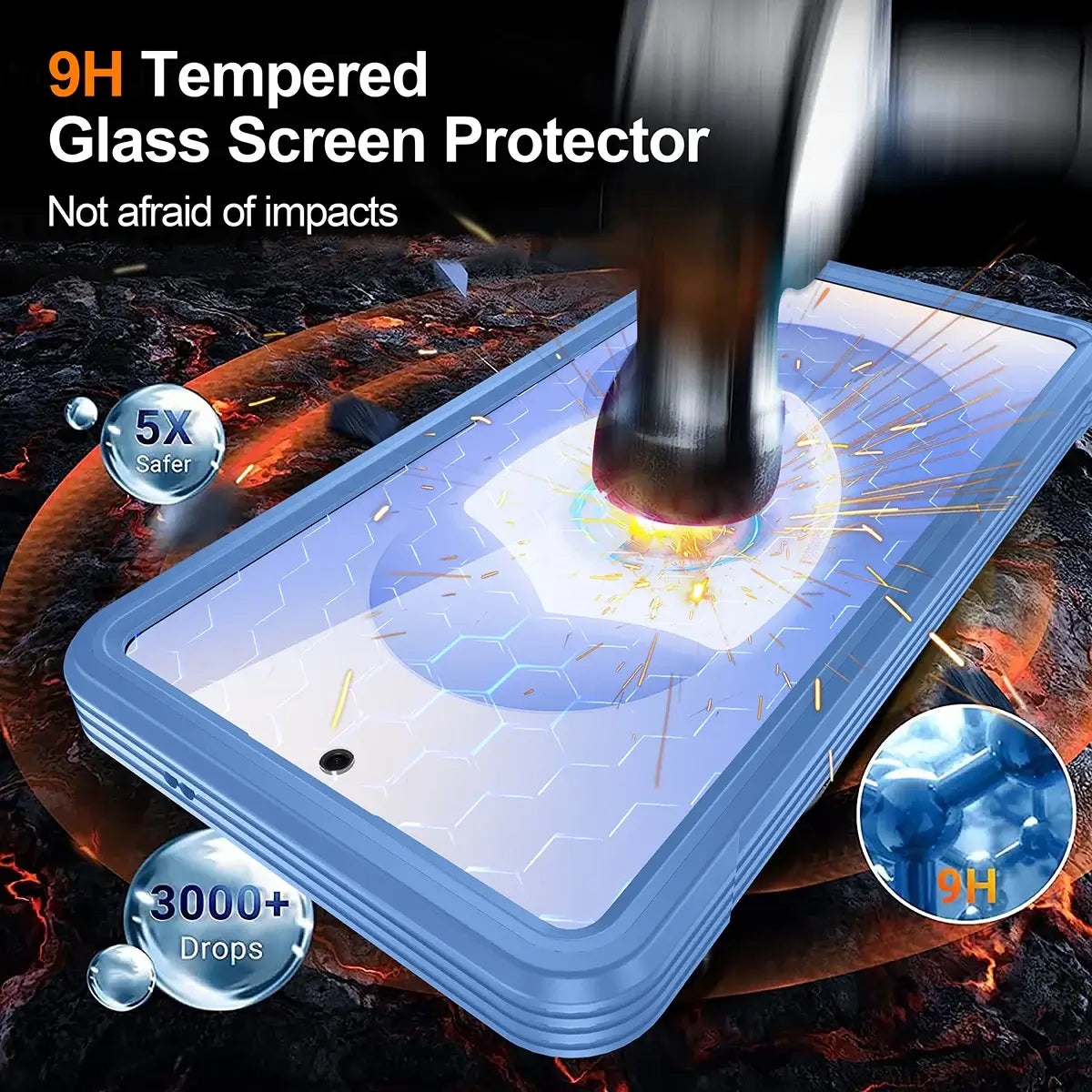 Buy Full-Body Rugged Shield for Galaxy S Series: 360° Magnetic Case with Built-in 9H+ Screen Protector - ZARK at Caseles-Samsung Galaxy S26 Ultra, Black