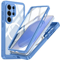 Buy Full-Body Rugged Shield for Galaxy S Series: 360° Magnetic Case with Built-in 9H+ Screen Protector - ZARK at Caseles-Samsung Galaxy S26 Ultra, Blue