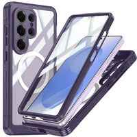 Buy Full-Body Rugged Shield for Galaxy S Series: 360° Magnetic Case with Built-in 9H+ Screen Protector - ZARK at Caseles-Samsung Galaxy S26 Ultra, Purple
