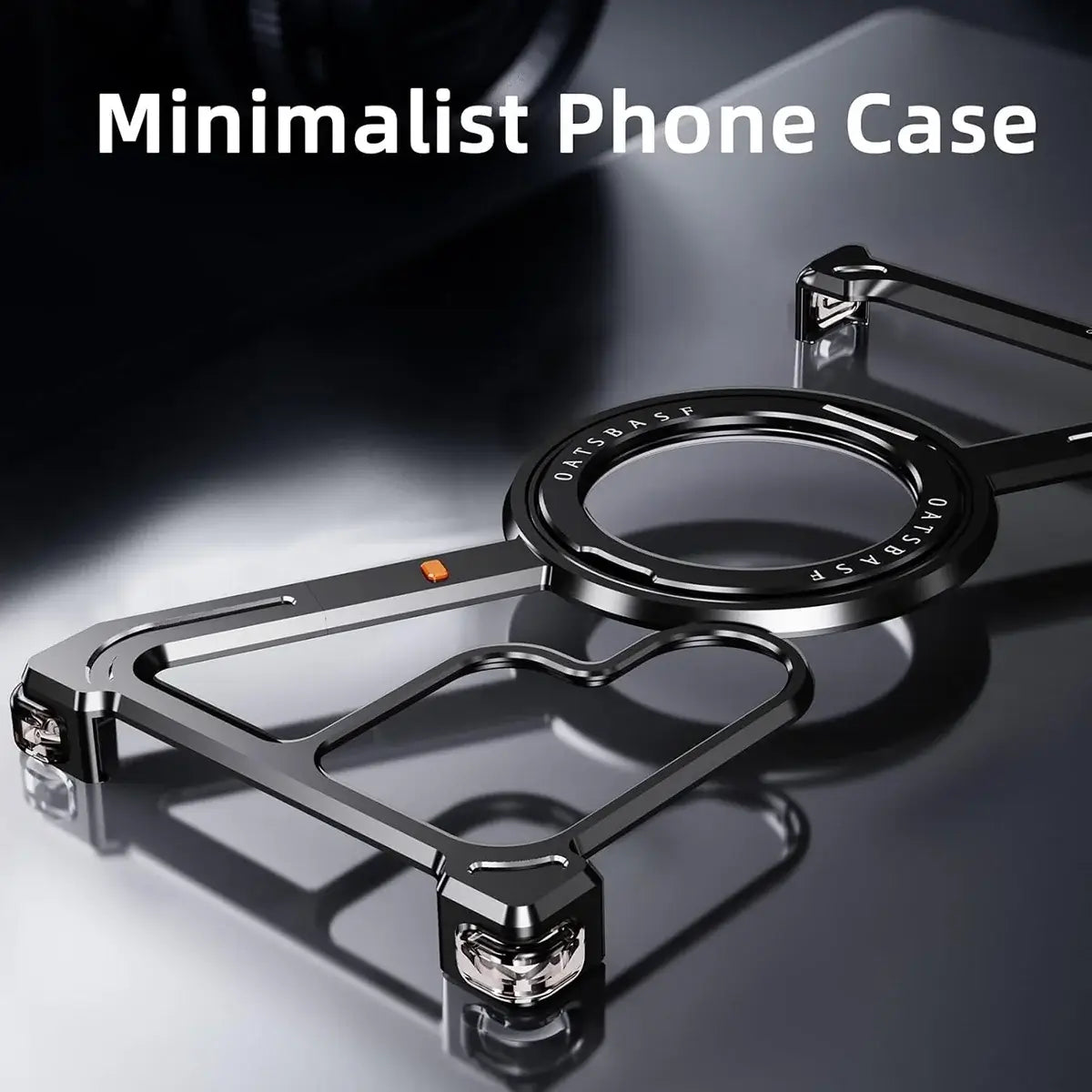 Buy Aluminum Metal Frameless Design Bumper Phone Case for Galaxy S with Rotatable Ring Holder Magnetic Kickstand Cover - ZEE at Caseles-Samsung Galaxy S26 Ultra, Black