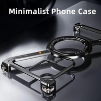 Buy Aluminum Metal Frameless Design Bumper Phone Case for Galaxy S with Rotatable Ring Holder Magnetic Kickstand Cover - ZEE at Caseles-Samsung Galaxy S26 Ultra, Black