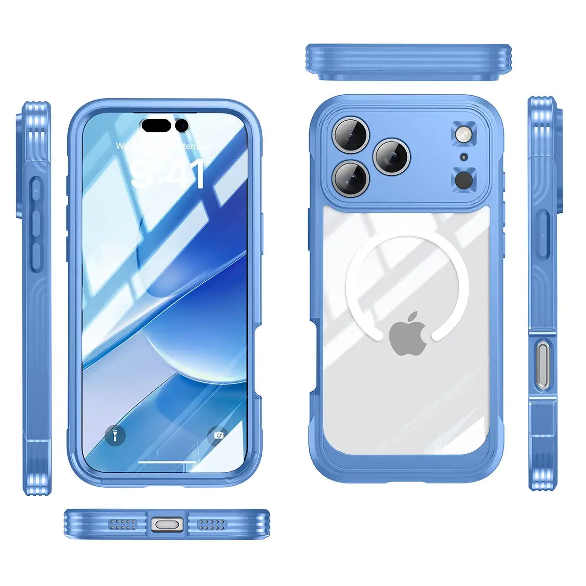 Buy Full-Body Rugged Shield for iPhone Series: 360° Magnetic Case with Built-in 9H+ Screen Protector - ZONA at Caseles-iPhone 17 Pro Max, Black