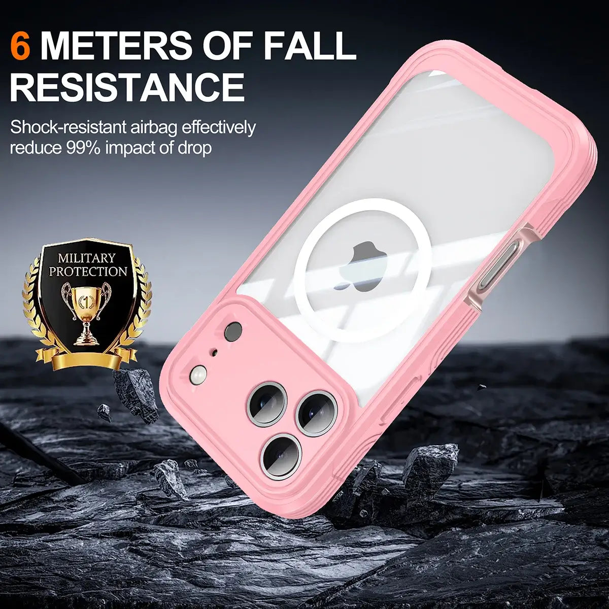 Buy Full-Body Rugged Shield for iPhone Series: 360° Magnetic Case with Built-in 9H+ Screen Protector - ZONA at Caseles-iPhone 17 Pro Max, Black
