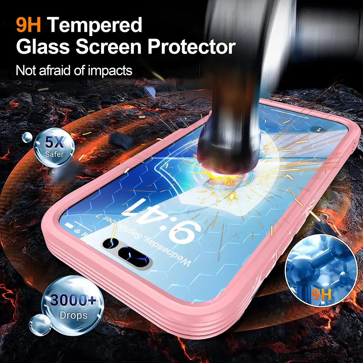 Buy Full-Body Rugged Shield for iPhone Series: 360° Magnetic Case with Built-in 9H+ Screen Protector - ZONA at Caseles-iPhone 17 Pro Max, Black