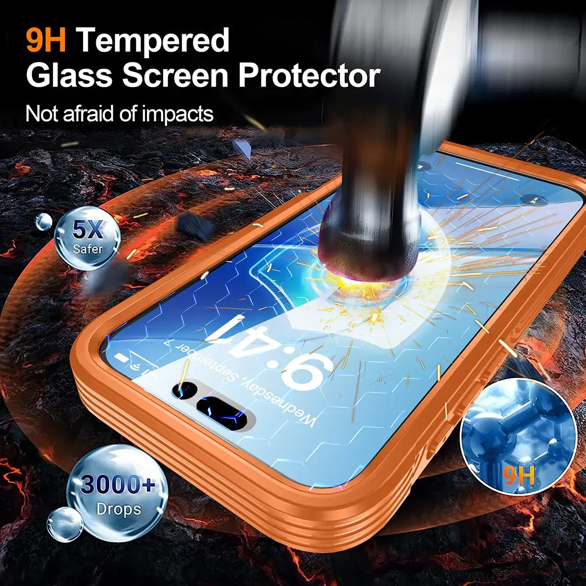 Buy Full-Body Rugged Shield for iPhone Series: 360° Magnetic Case with Built-in 9H+ Screen Protector - ZONA at Caseles-iPhone 17 Pro Max, Black