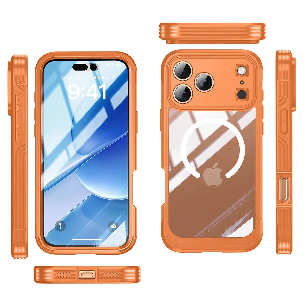 Buy Full-Body Rugged Shield for iPhone Series: 360° Magnetic Case with Built-in 9H+ Screen Protector - ZONA at Caseles-iPhone 17 Pro Max, Black