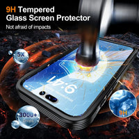 Buy Full-Body Rugged Shield for iPhone Series: 360° Magnetic Case with Built-in 9H+ Screen Protector - ZONA at Caseles-iPhone 17 Pro Max, Black