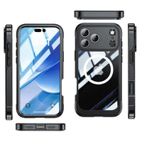 Buy Full-Body Rugged Shield for iPhone Series: 360° Magnetic Case with Built-in 9H+ Screen Protector - ZONA at Caseles-iPhone 17 Pro Max, Black