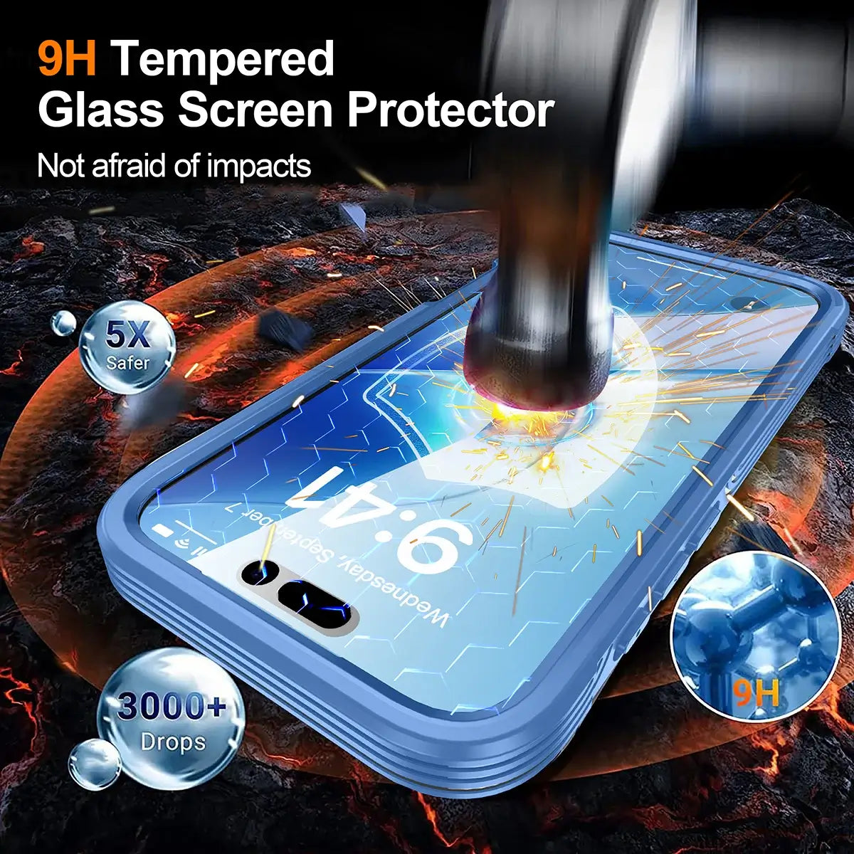 Buy Full-Body Rugged Shield for iPhone Series: 360° Magnetic Case with Built-in 9H+ Screen Protector - ZONA at Caseles-iPhone 17 Pro Max, Black