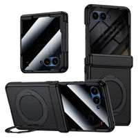 Buy Full-Body Matte Armor: 360° Hinge Defense & MagSafe Rotating Stand - Zonx at Caseles-Motorola Razr Ultra (2026), Privacy-Black